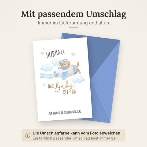 Doppelkarte mit farblich passendem Umschlag