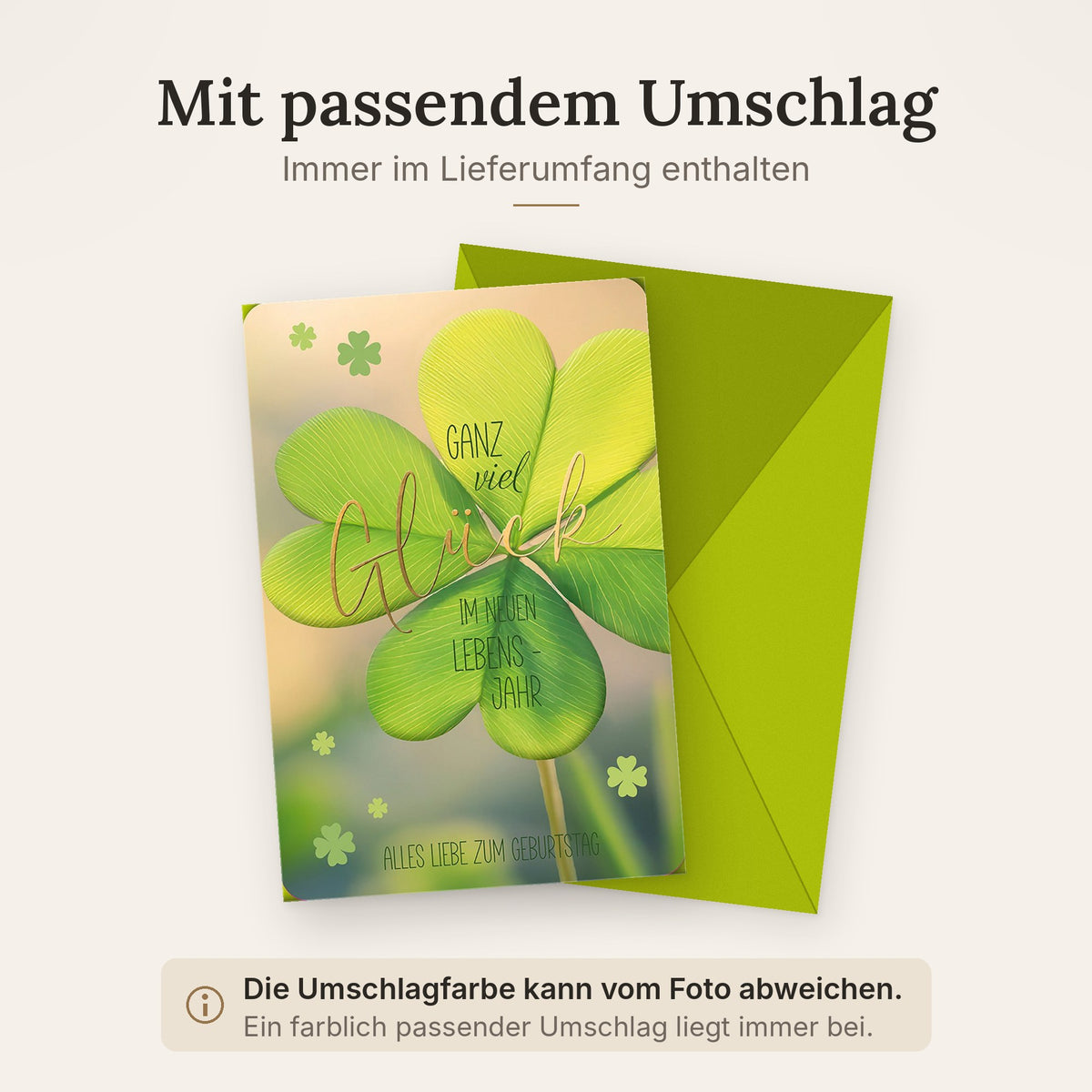 Doppelkarte mit farblich passendem Umschlag
