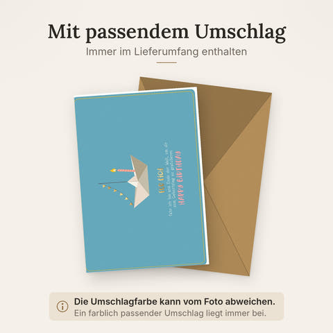 Doppelkarte mit farblich passendem Umschlag