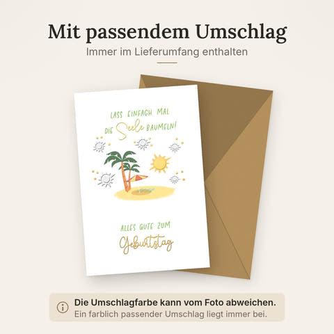 Doppelkarte mit farblich passendem Umschlag