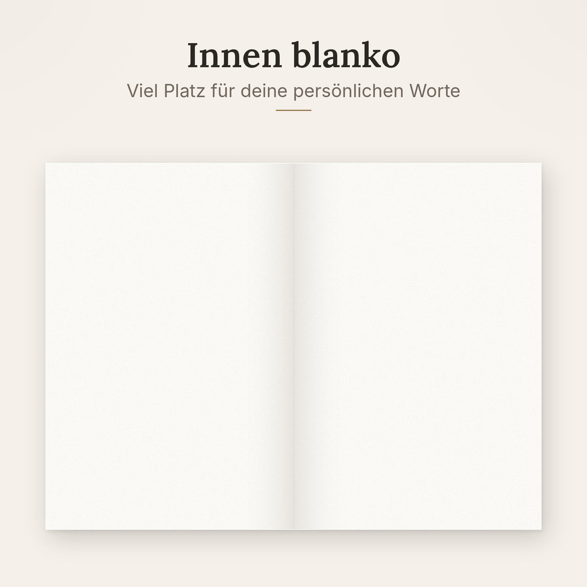 Doppelkarte innen blanko, Platz für persönliche Worte