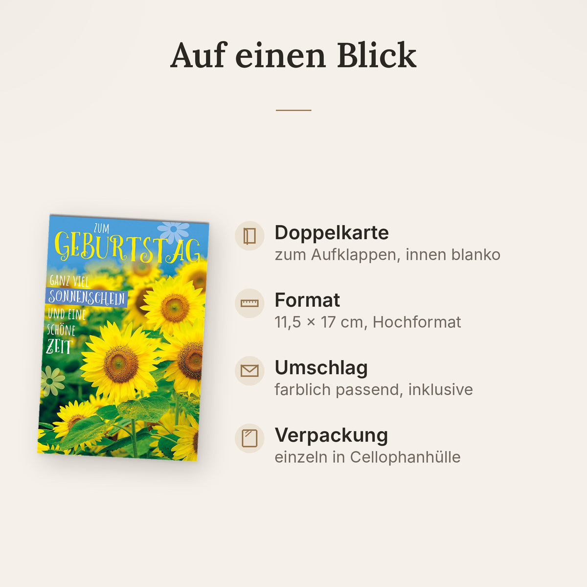 Doppelkarte: Format, Veredelung und Lieferumfang auf einen Blick