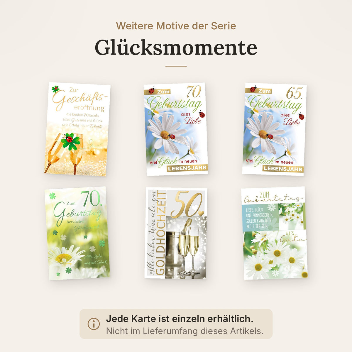 Weitere Motive der Serie Glücksmomente, einzeln erhältlich