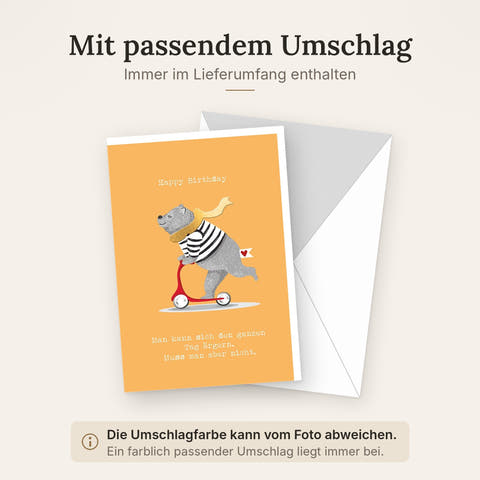 Doppelkarte mit farblich passendem Umschlag