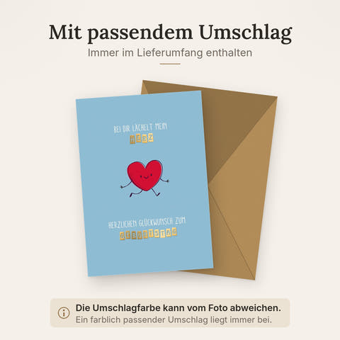 Doppelkarte mit farblich passendem Umschlag