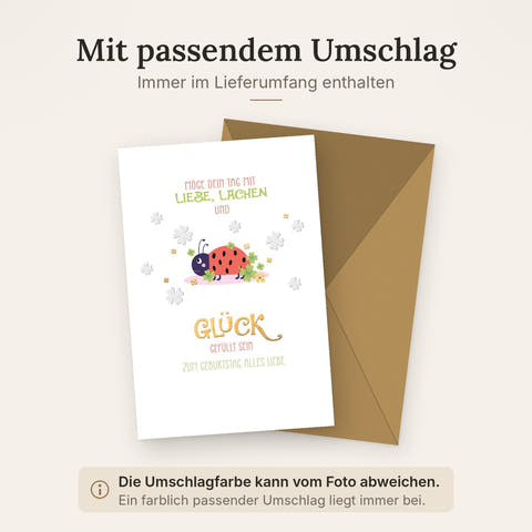 Doppelkarte mit farblich passendem Umschlag