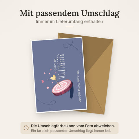 Doppelkarte mit farblich passendem Umschlag