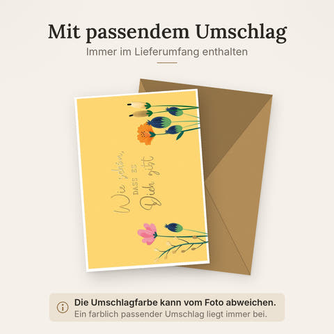 Doppelkarte mit farblich passendem Umschlag
