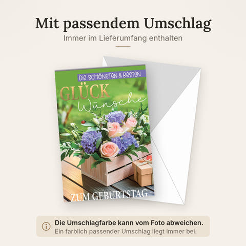 Doppelkarte mit farblich passendem Umschlag