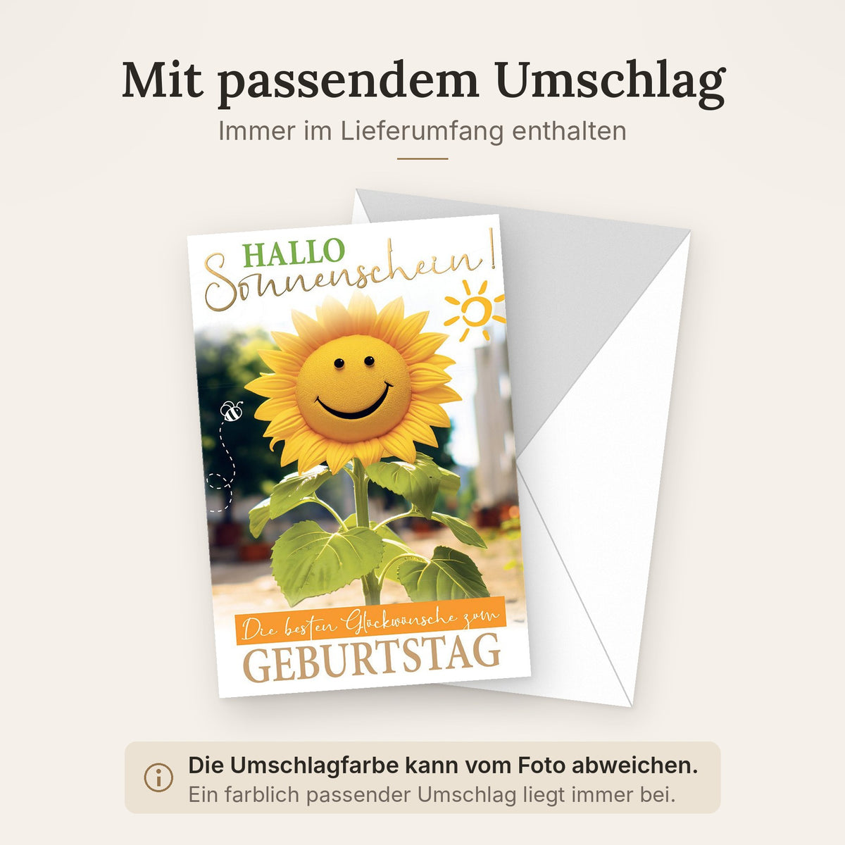 Doppelkarte mit farblich passendem Umschlag
