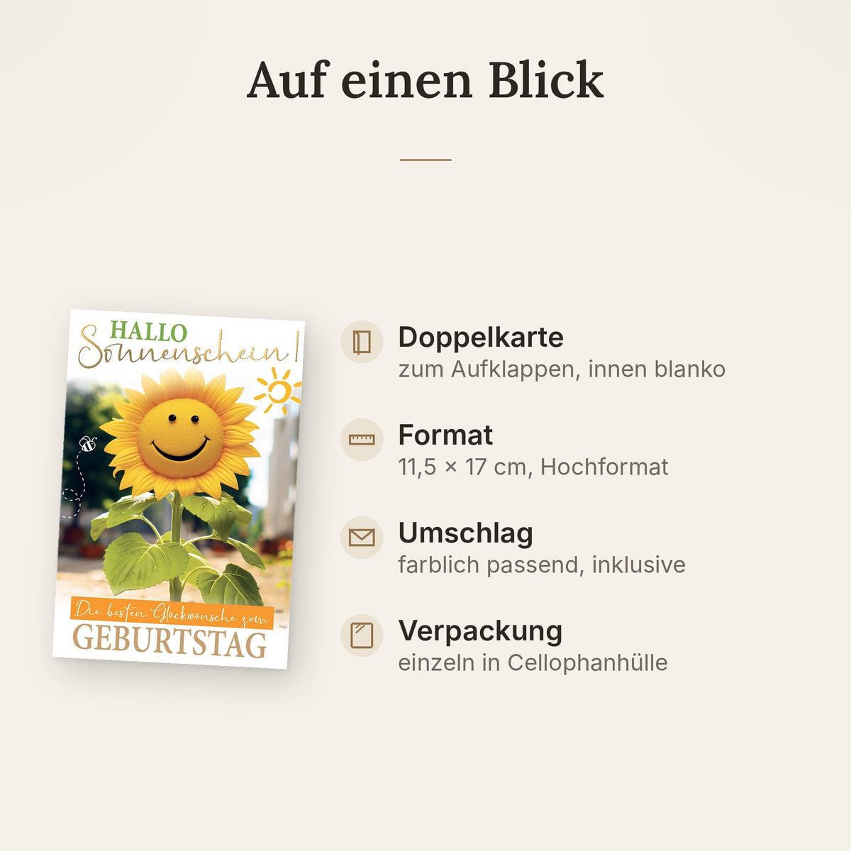 Doppelkarte: Format, Veredelung und Lieferumfang auf einen Blick
