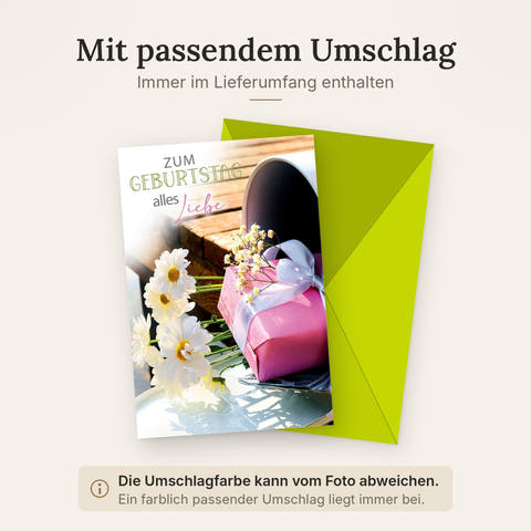 Doppelkarte mit farblich passendem Umschlag