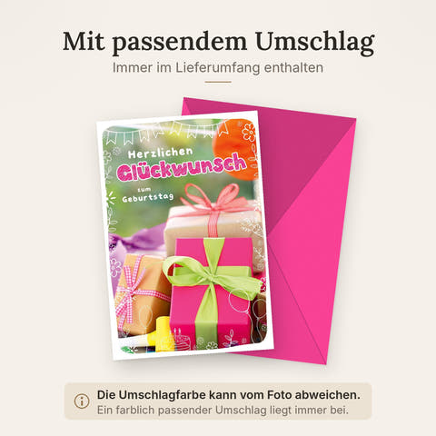 Doppelkarte mit farblich passendem Umschlag