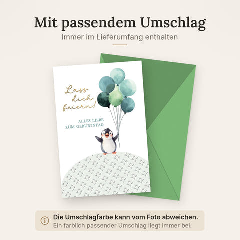 Doppelkarte mit farblich passendem Umschlag