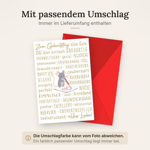 Doppelkarte mit farblich passendem Umschlag