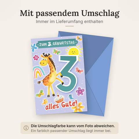 Doppelkarte mit farblich passendem Umschlag