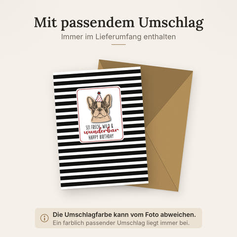 Doppelkarte mit farblich passendem Umschlag
