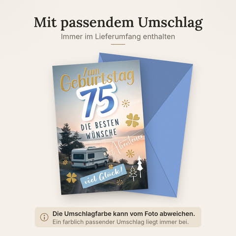 Doppelkarte mit farblich passendem Umschlag