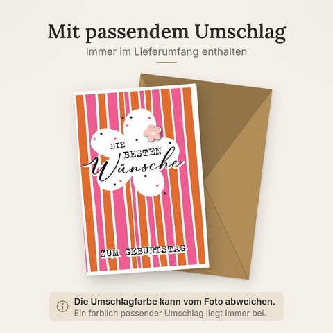 Doppelkarte mit farblich passendem Umschlag