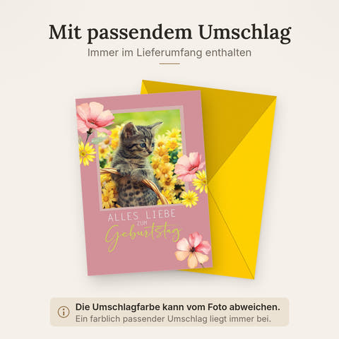 Doppelkarte mit farblich passendem Umschlag