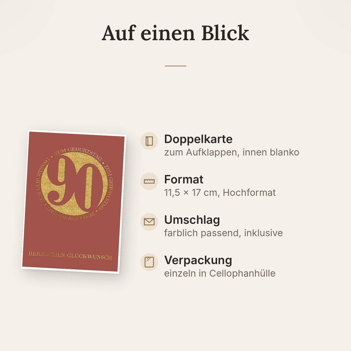 Doppelkarte: Format, Veredelung und Lieferumfang auf einen Blick