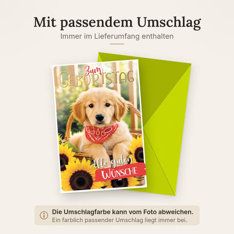 Doppelkarte mit farblich passendem Umschlag