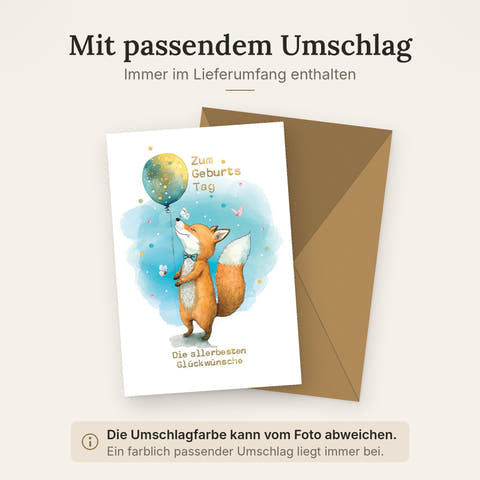 Doppelkarte mit farblich passendem Umschlag