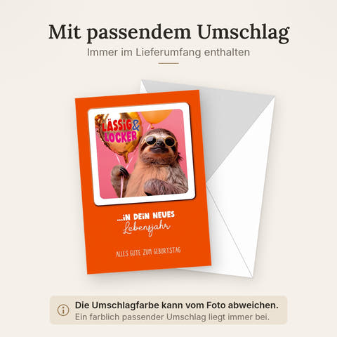 Doppelkarte mit farblich passendem Umschlag