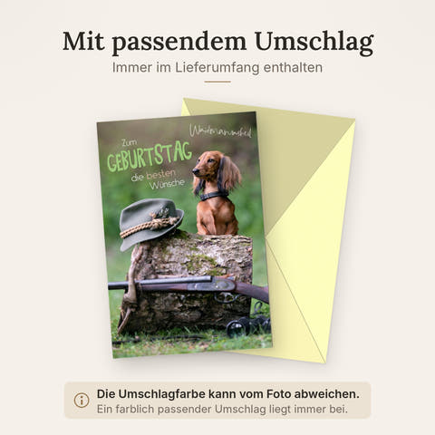 Doppelkarte mit farblich passendem Umschlag