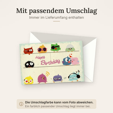 Doppelkarte mit farblich passendem Umschlag