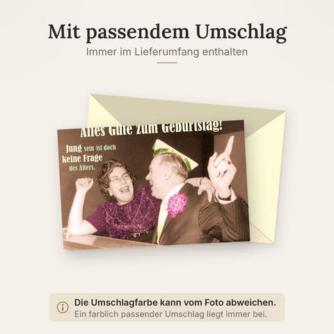 Doppelkarte mit farblich passendem Umschlag