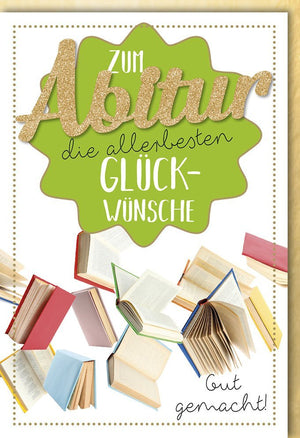 Abitur Glückwunschkarte "Erfolgsfeier" - Elegante Gratulation mit Goldglitzer für Prüfungserfolg, Hochwertig & Kreativ für Schüler & Studenten