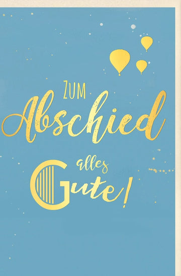 Abschiedskarte Kollege - Stilvolle Karte mit Goldakzenten für Jobwechsel oder Ruhestand, Farewell Grußkarte