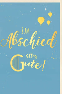 Abschiedskarte Kollege - Stilvolle Karte mit Goldakzenten für Jobwechsel oder Ruhestand, Farewell Grußkarte