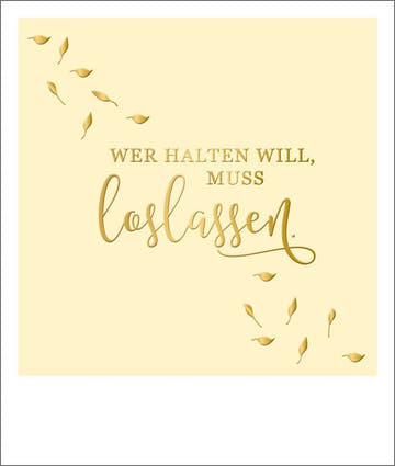 Abschiedskarte Loslassen mit Goldfolie – Inspirierende Postkarte für neue Wege