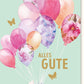 Abschiedskarte mit Pastell - Schmetterlingen & Blumen – Stilvolle Grußkarte für besondere Momente und Verabschiedungen