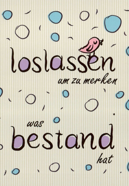 Abschiedskarte mit Spruch: Loslassen, um neue Wege zu entdecken – Inspirierende Postkarte für besondere Momente