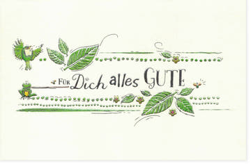 Abschiedskarte Skorpion Sternzeichen - Grüne Glückwunschkarte mit Naturdesign und Kalligraphie