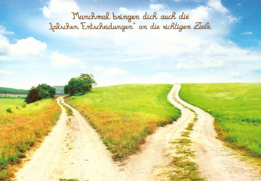 Abschiedskarte Sprüchepostkarte: Parting Ways - Inspirierende Worte für den Neuanfang