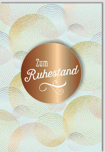 Abschiedskarte zur Pensionierung: Bronze Kreise Design, Perfekt für Kollegen - Feier des Ruhestands