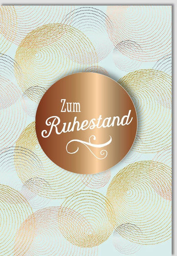 Abschiedskarte zur Pensionierung: Bronze Kreise Design, Perfekt für Kollegen - Feier des Ruhestands