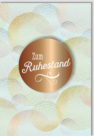 Abschiedskarte zur Pensionierung: Bronze Kreise Design, Perfekt für Kollegen - Feier des Ruhestands