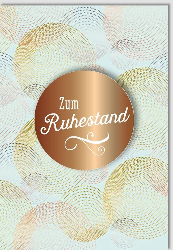 Abschiedskarte zur Pensionierung: Bronze Kreise Design, Perfekt für Kollegen - Feier des Ruhestands