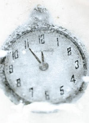 Abschiedspostkarte mit Glitzereffekt - Time Out