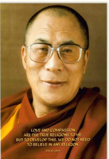 Achtsamkeitskarte mit Dalai Lama Zitat - Spirituelle Inspiration für Frieden und Harmonie aus Tibet