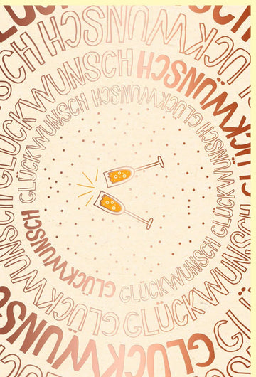 Allgemeine Feier Grußkarte – Elegante Glückwunschkarte aus Zuckerrohrpapier in Beige mit Roségold Metallicfolie, Hochwertiges Design