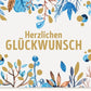 Allgemeine Glückwunschkarte – Elegantes Blumendesign mit Goldakzenten für jeden Anlass