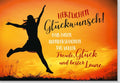 Allgemeine Glückwunschkarte - Freude & Jubel, Orange Silhouette, Inspirierende Botschaft für Familie & Freunde
