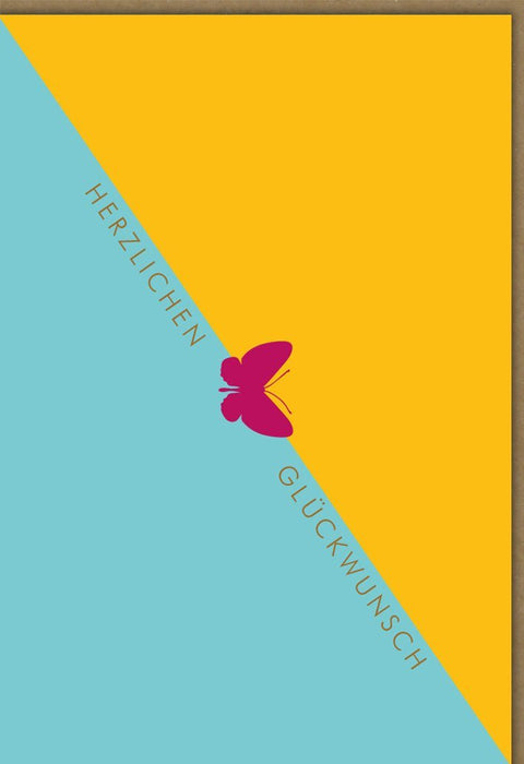 Allgemeine Glückwunschkarte Midoro mit Schmetterlingsmotiv - Hochwertige Karte für besondere Anlässe und Feiern