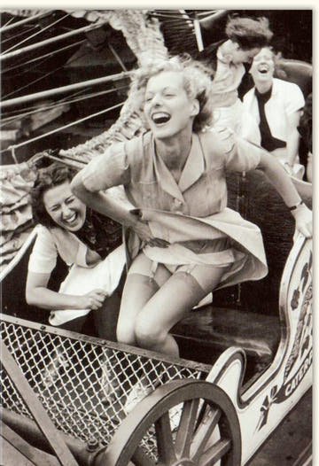 Blankokarte "Achterbahn - Abenteuer" - Schwarz - Weiß Freizeitpark - Motiv voller Spaß und Adrenalin, 210x148mm